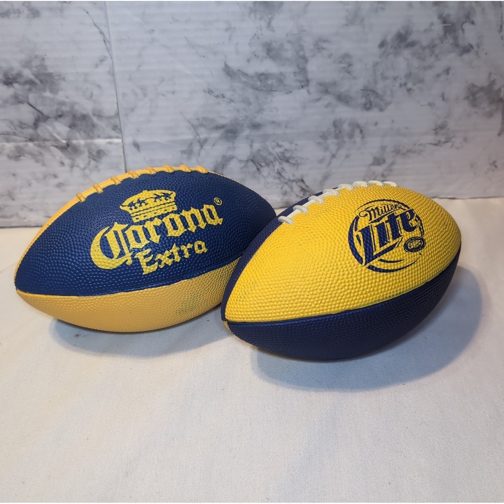 Corona Extra & Miller Lite Beer Football Advertisement Man Cave Beach Bar 9"